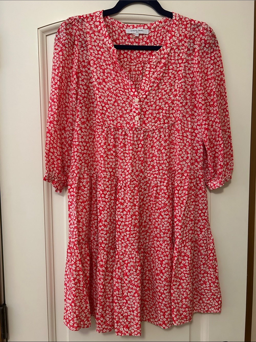 Gerard Darel Ennelita Floral Print Tunic  Dress Silky Smooth. All Summer Long